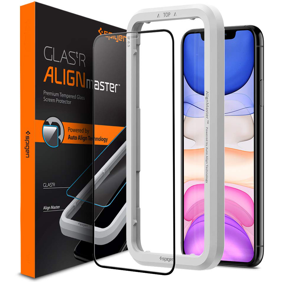 Szkło hartowane Spigen Glas.tr Slim FC AlignMaster Case Friendly dla iPhone 11